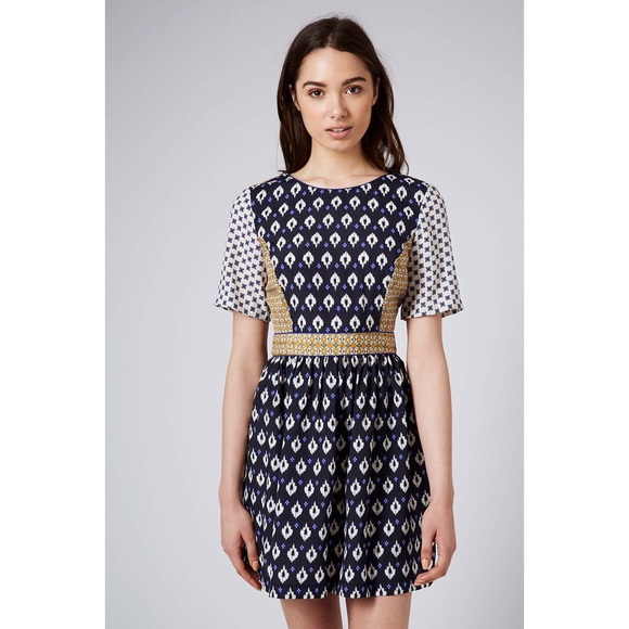 topshop tile print dress